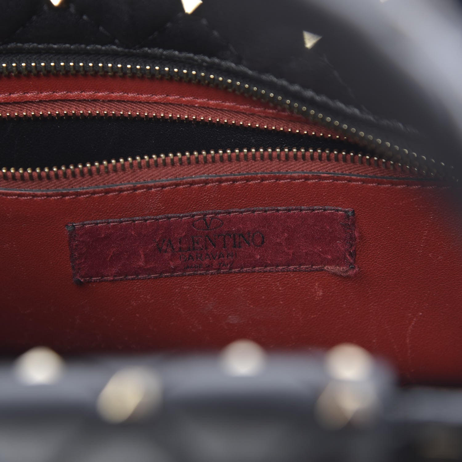 Valentino Garavani Nappa Rockstud Spike Double Handle Tote Black 6 of 15