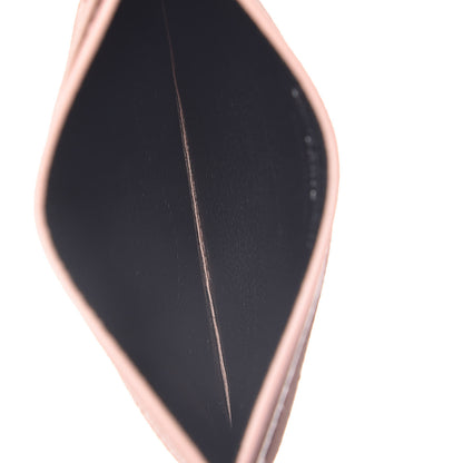 Saint Laurent Grain De Poudre Matelasse Chevron Monogram Credit Card Case Pale Pink 8 of 9