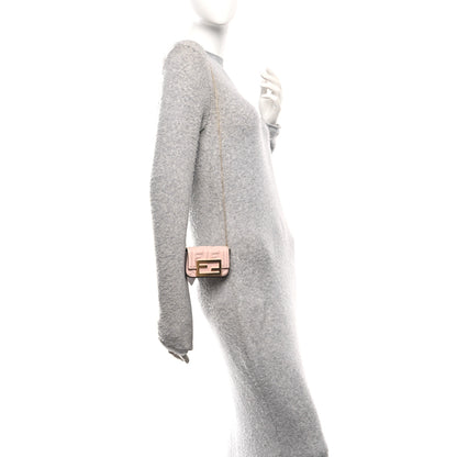 Fendi Nappa Matisse FF Embossed Nano Maxi Buckle Baguette Charm Rosa Quarzo 2 of 12