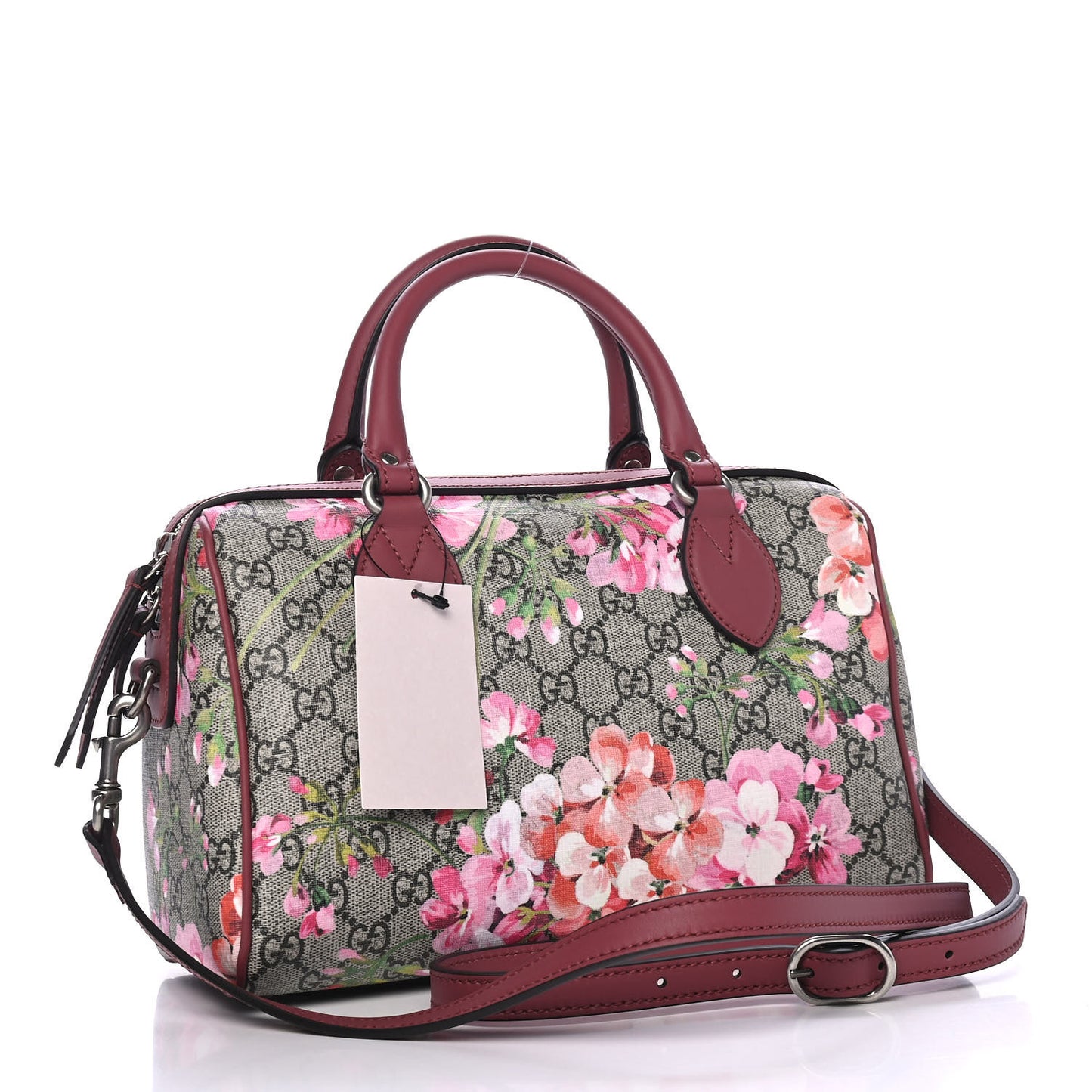 GG Supreme Monogram Blooms Small Boston Beige Multicolor Dry Rose