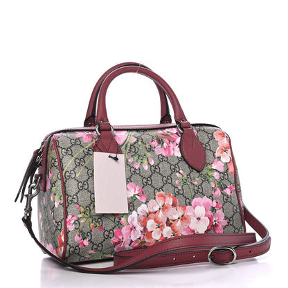 Gucci GG Supreme Monogram Blooms Small Boston Beige Multicolor Dry Rose 2 of 4