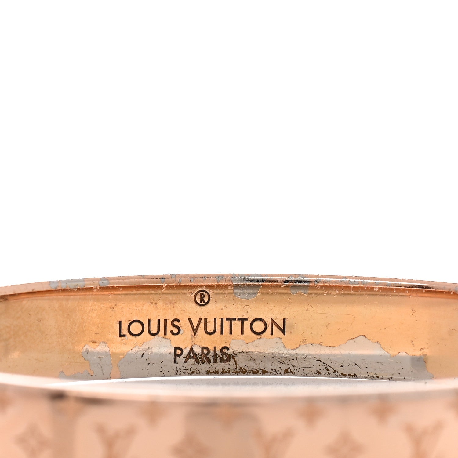 Louis Vuitton Brass Monogram Nanogram Cuff M Pink Gold 4 of 8