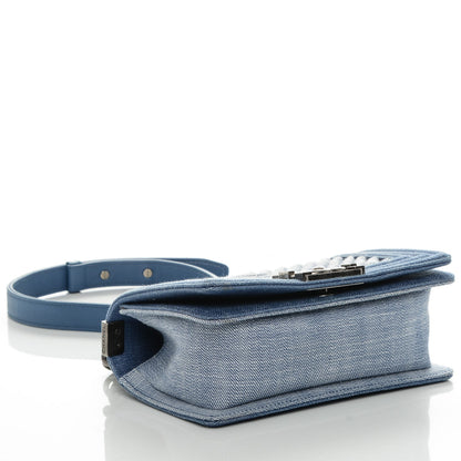 Chanel Denim Chevron Small Boy Flap Light Blue 4 of 7