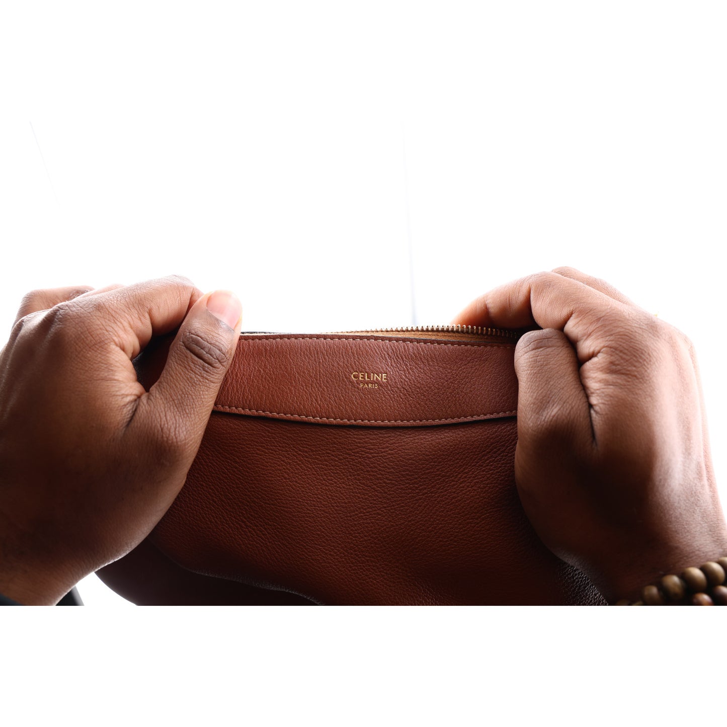 Supple Calfskin Medium Romy Shoulder Bag Tan