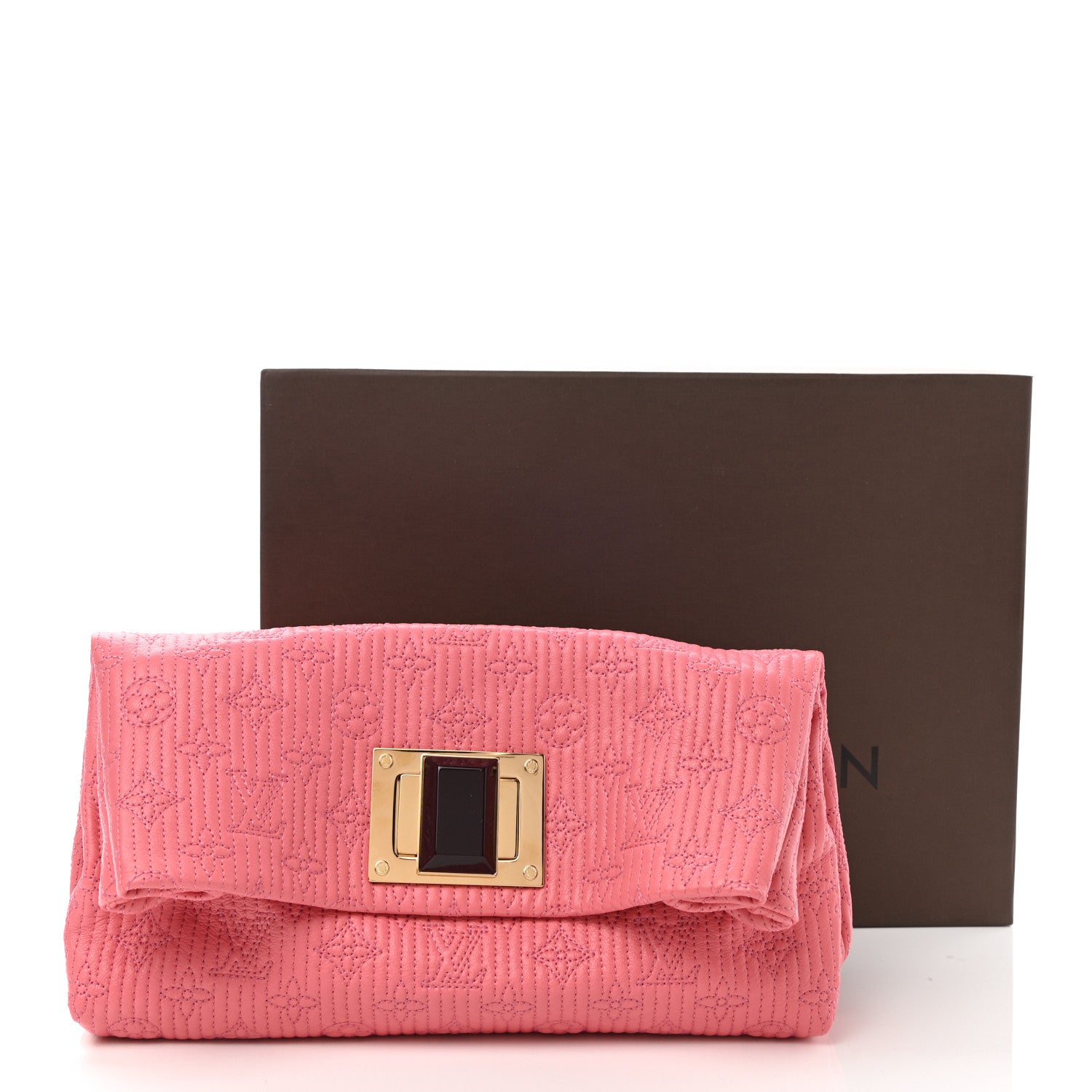 Louis Vuitton Calfskin Quilted Monogram Altair Clutch Rose 7 of 7