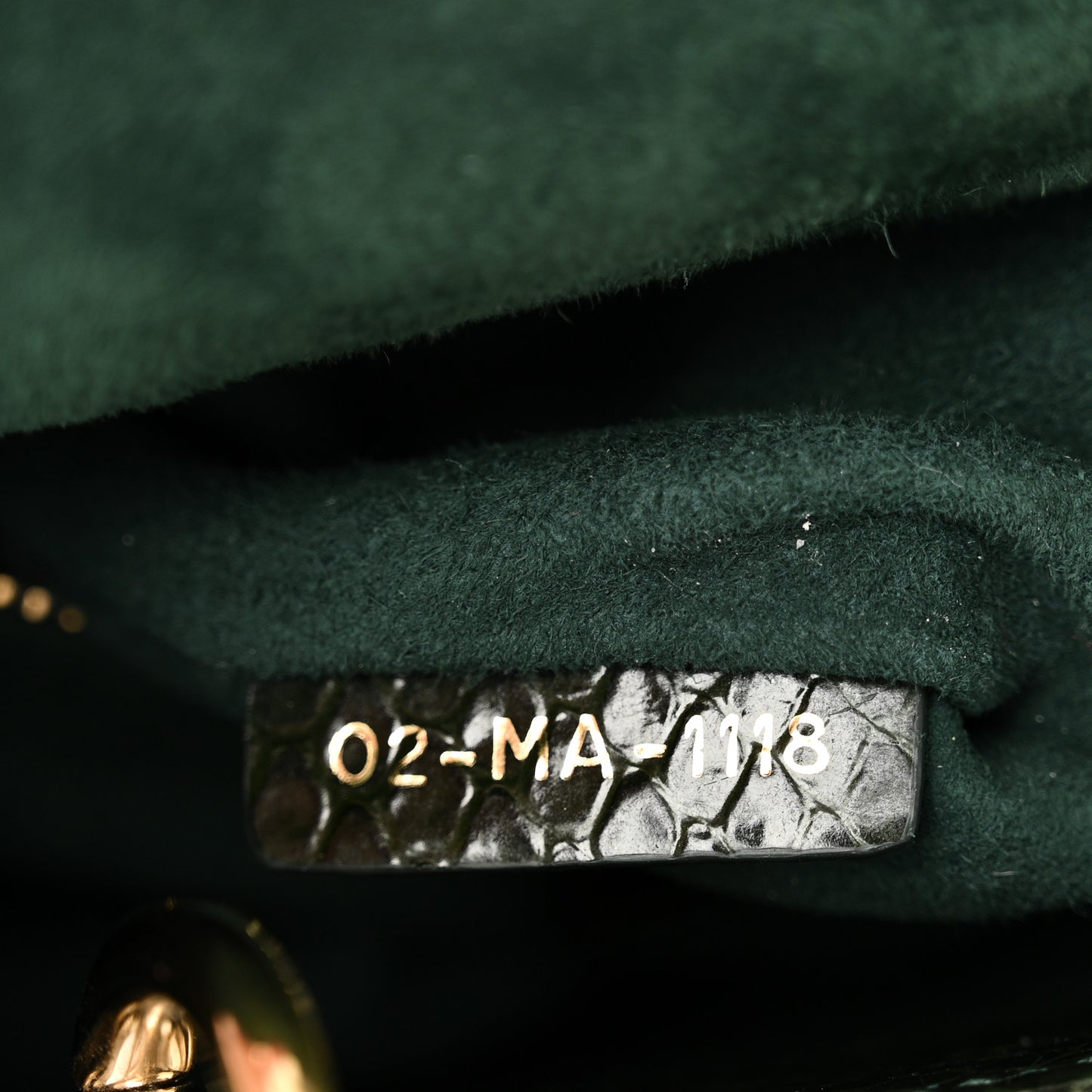 Shiny Snakeskin Mini Lady Dior Emerald Green