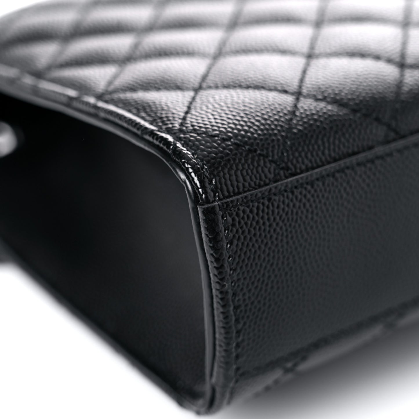 Grain De Poudre Textured Mixed Matelasse Triquilt Medium Monogram Satchel Black
