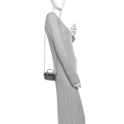 Chanel Mirror Calfskin Small Top Handle Clutch With Chain Silver 2 of 11