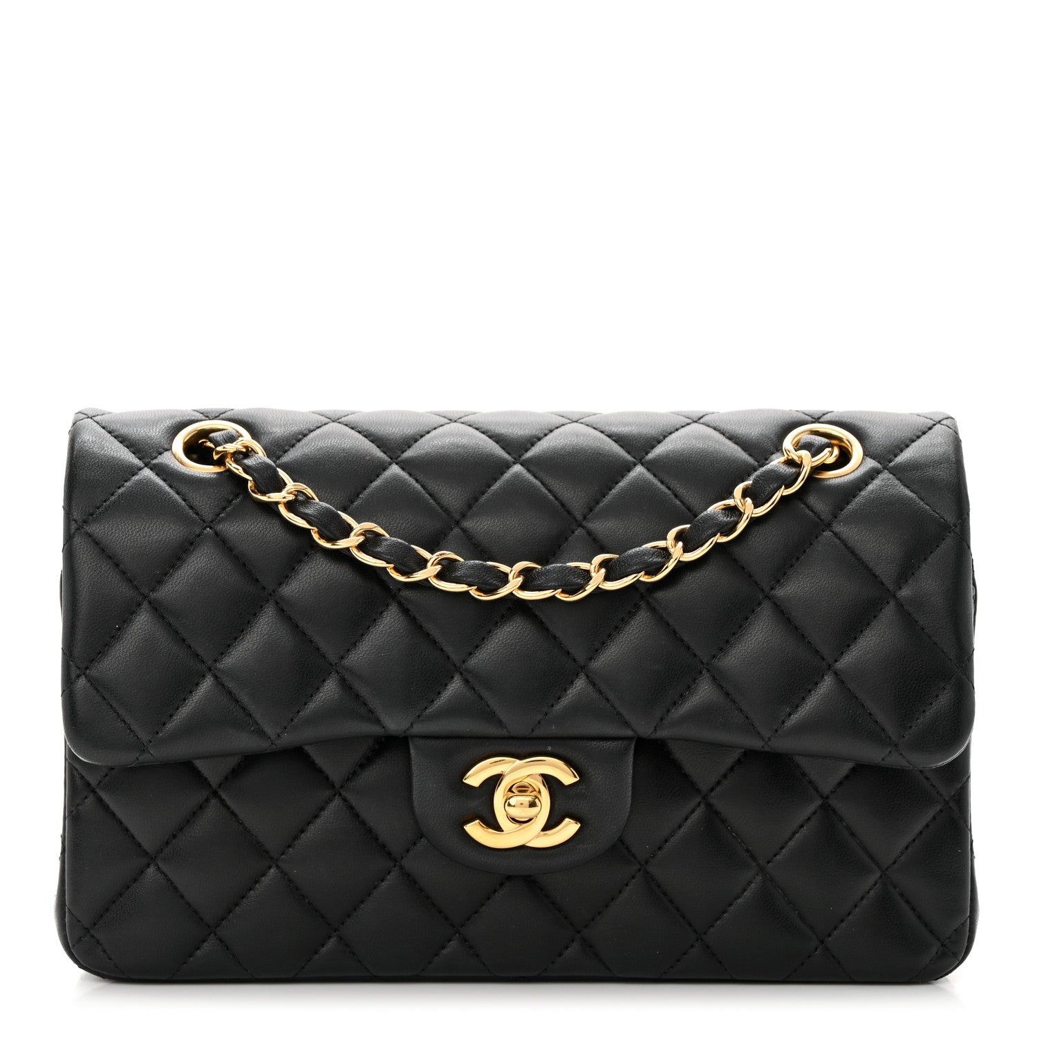 Chanel Lambskin Quilted Small Double Flap Black 1 of 15