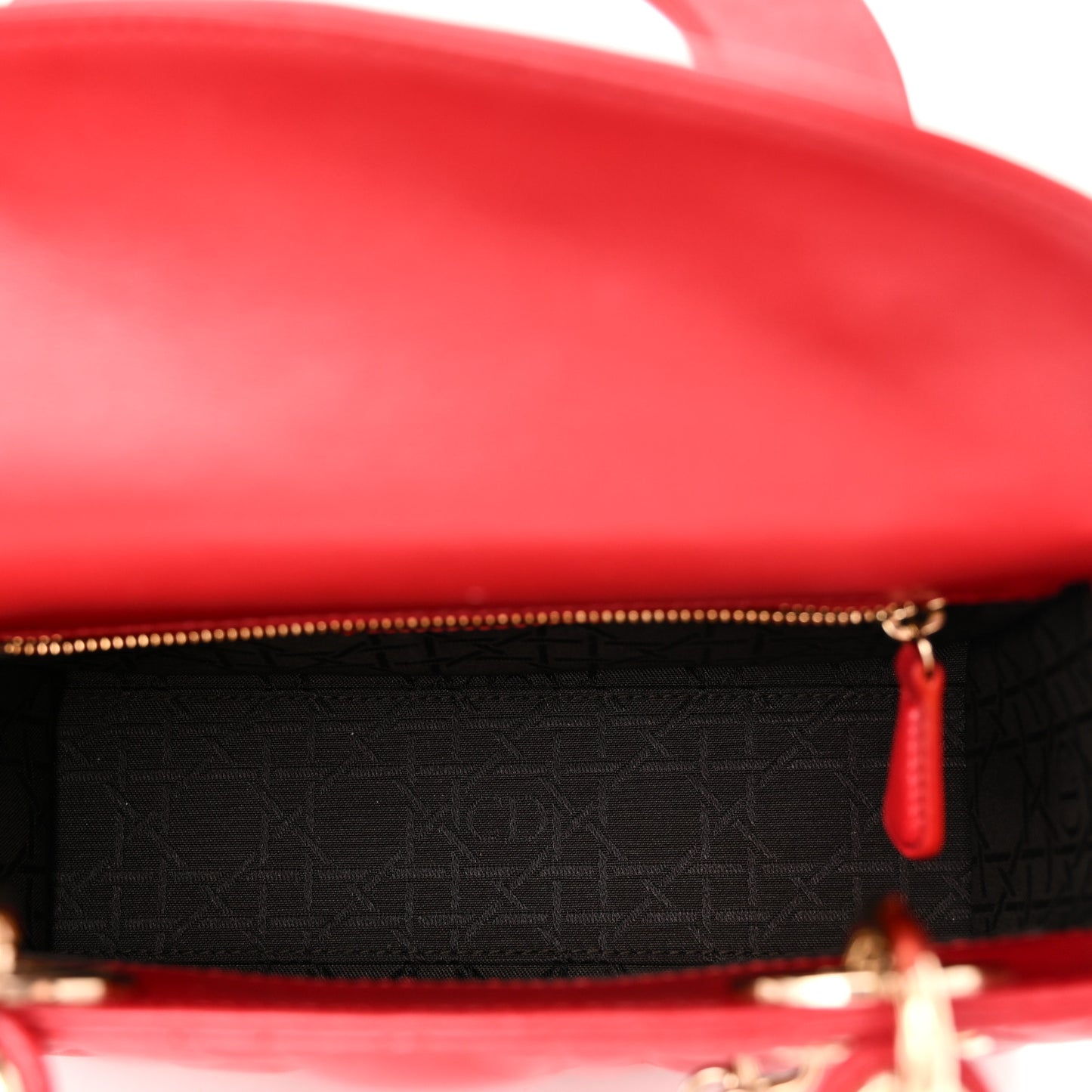 Lambskin Cannage Small Lucky Badges My Lady Dior Red