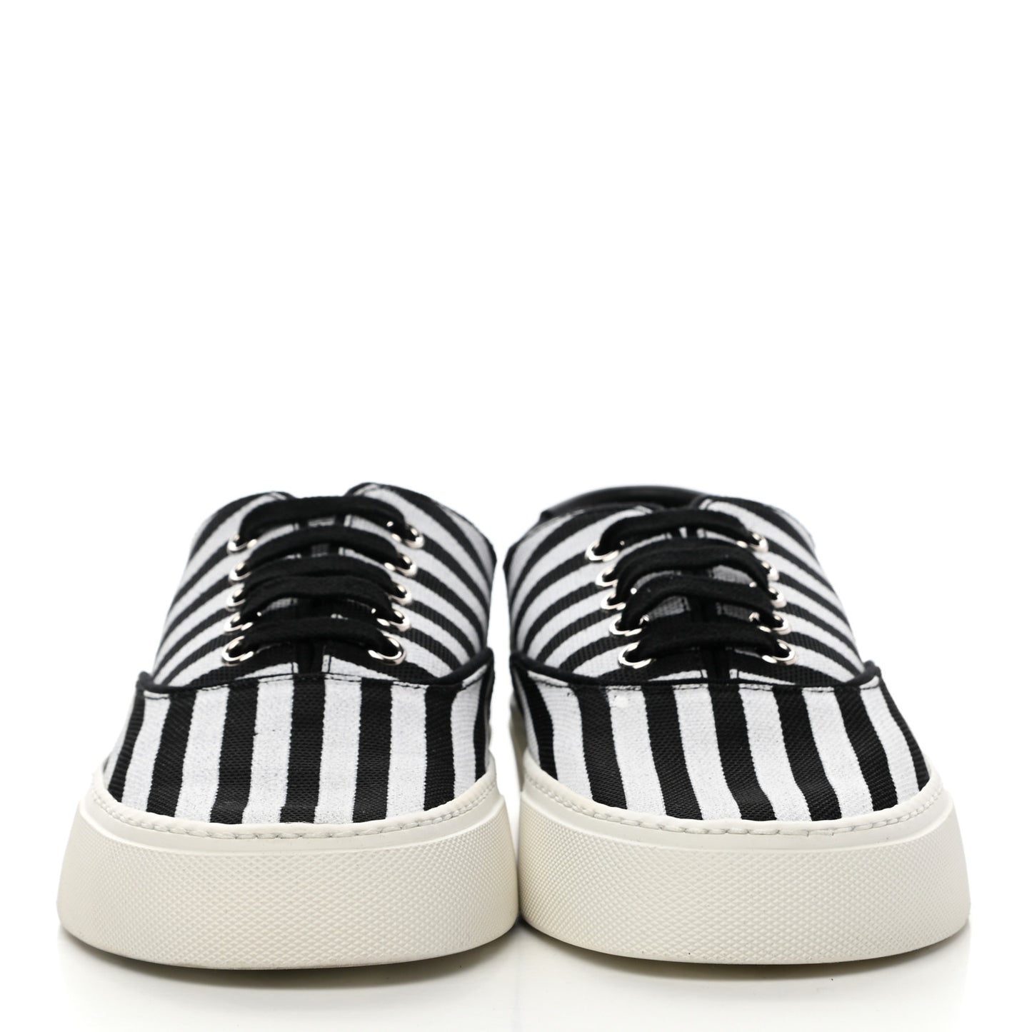 Canvas Striped Venice Low Top Sneakers 37.5 Black White