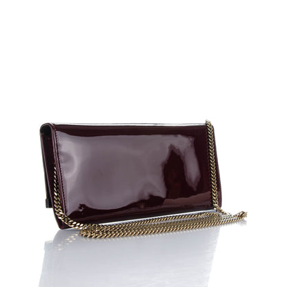 Jimmy Choo Patent Milla Wallet on Chain Bordeaux 3 of 7