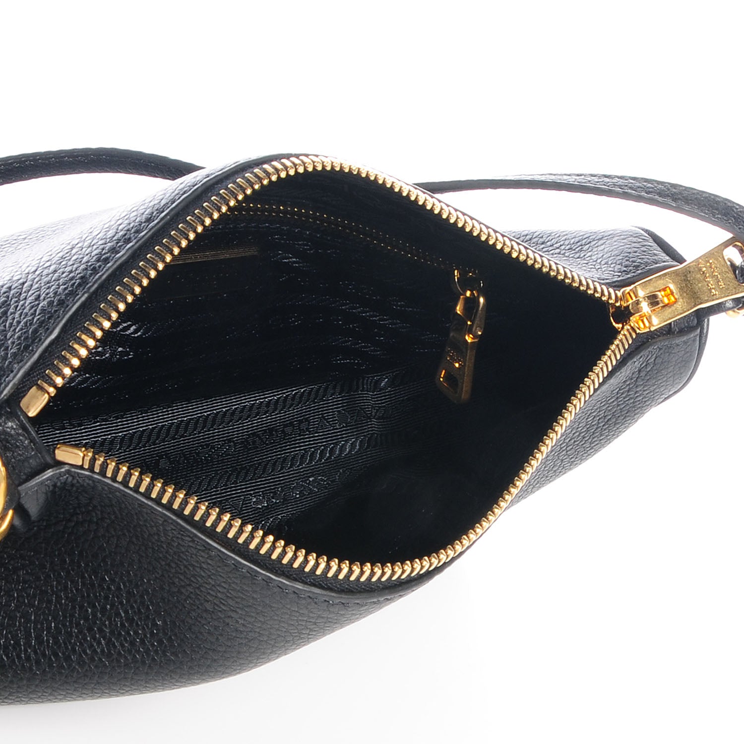 Prada Vitello Daino Pochette Bag Black 5 of 9