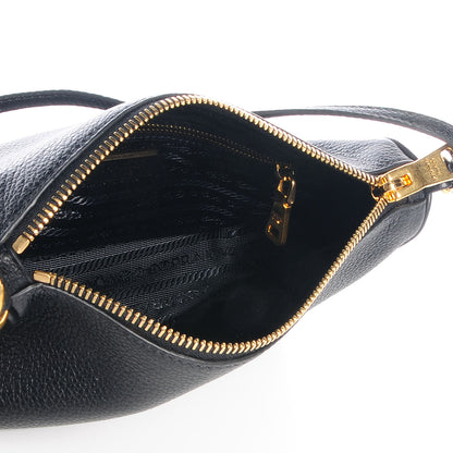 Prada Vitello Daino Pochette Bag Black 5 of 9