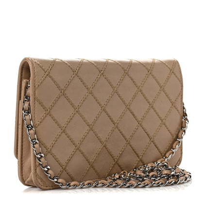 Chanel Calfskin Diamond Stitch Wallet On Chain WOC Beige 2 of 8