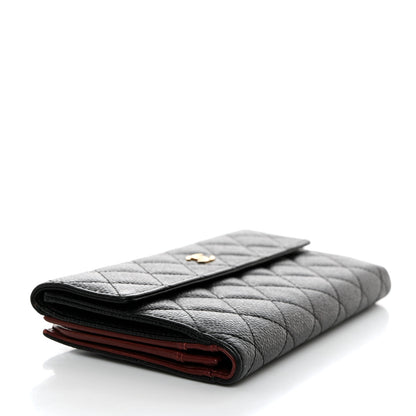 Chanel Caviar Quilted Long Flap Wallet Black 4 of 10
