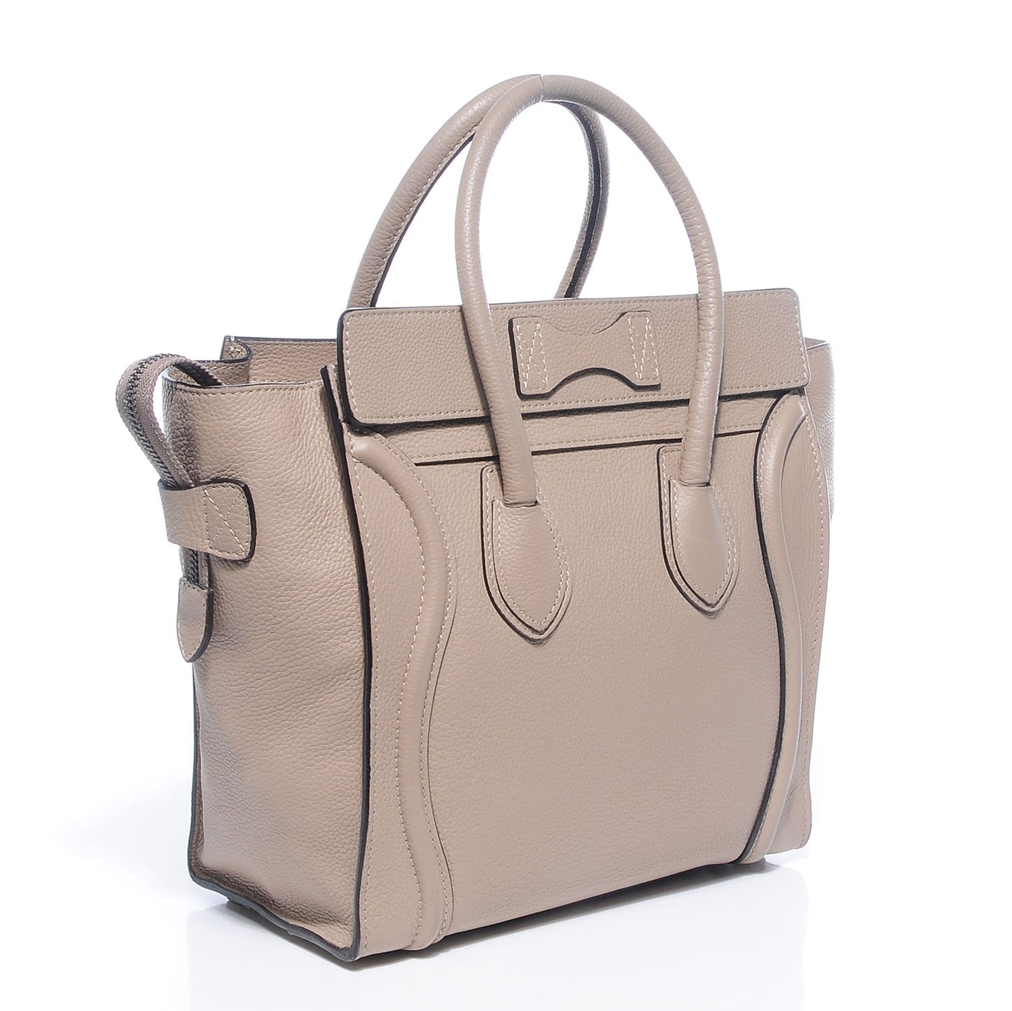 Drummed Calfskin Micro Luggage Dune
