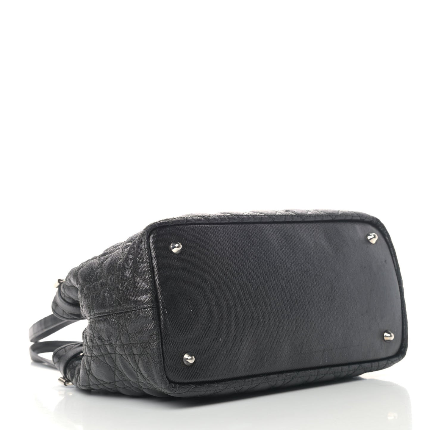 Coated Canvas Cannage Small Panarea Tote Black