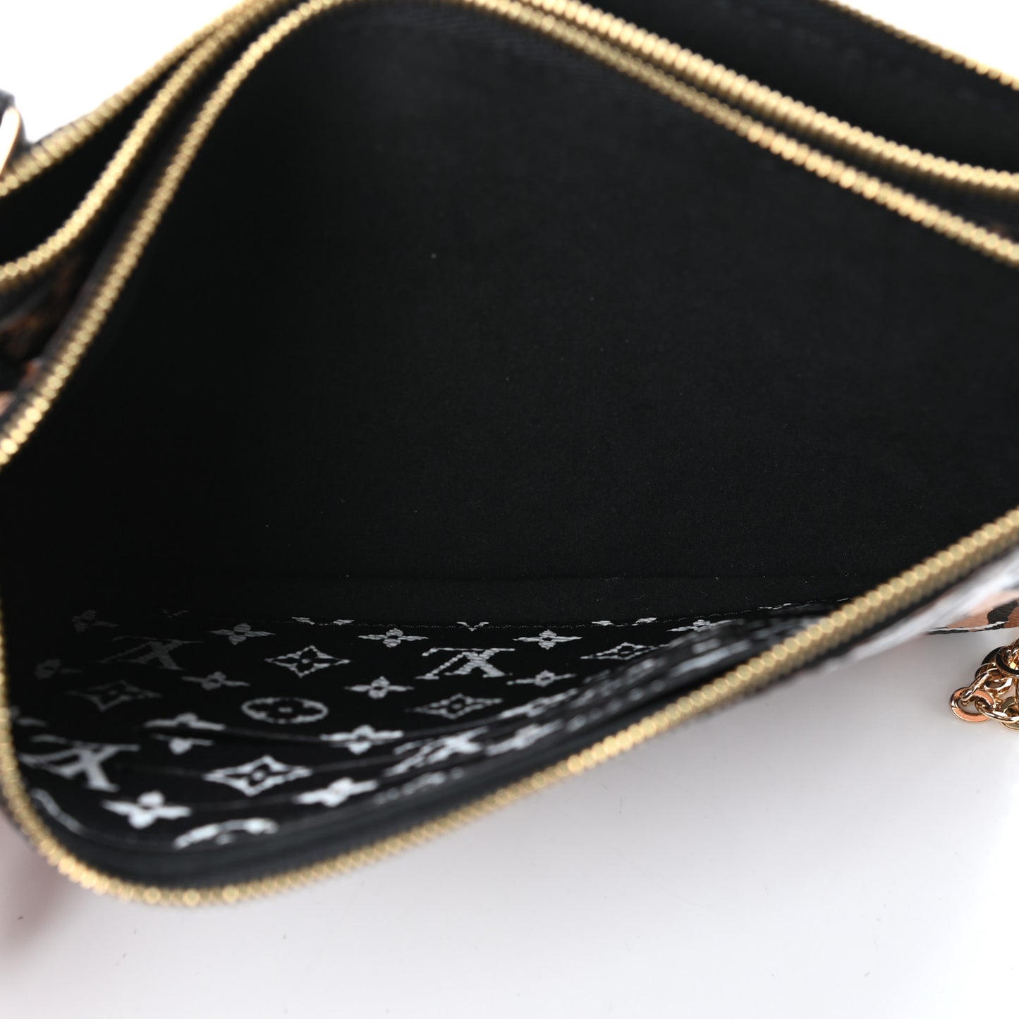 Monogram Giant Jungle Pochette Double Zip Black