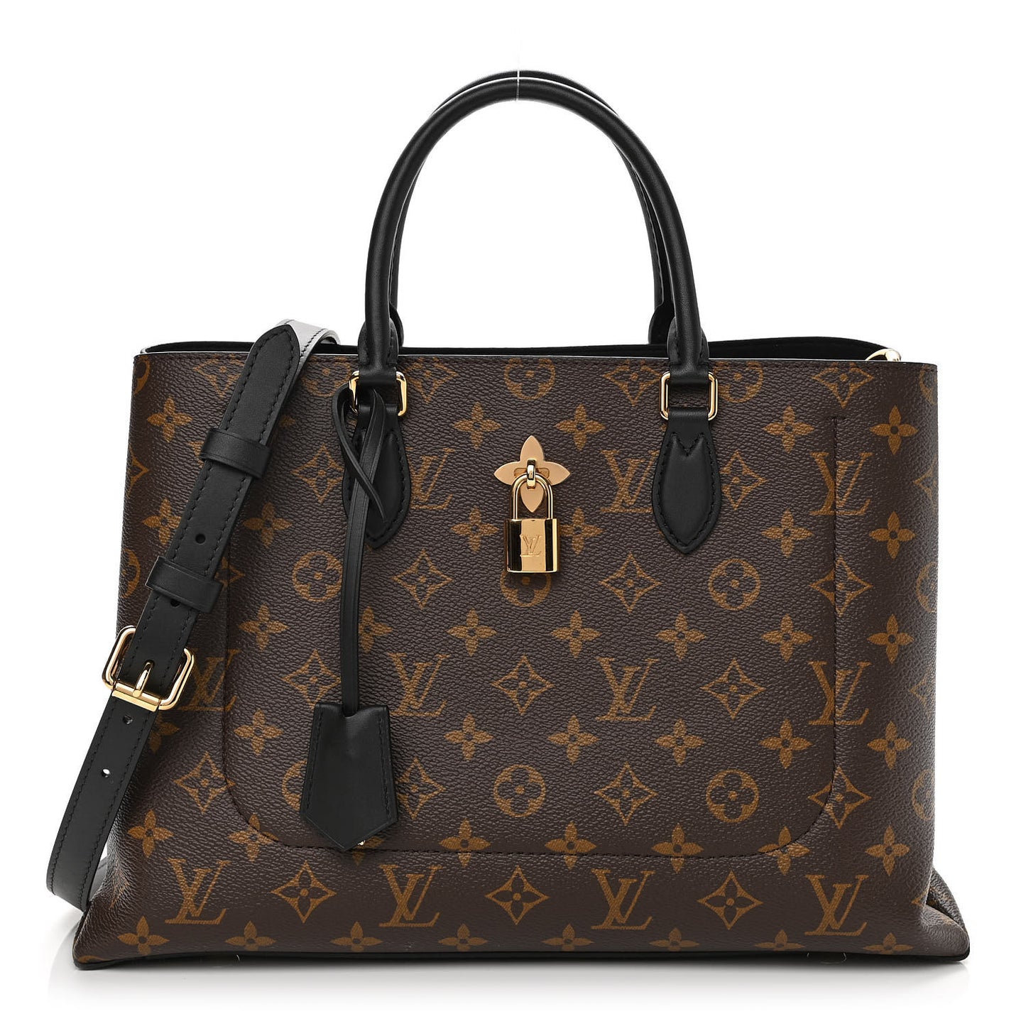 Monogram Flower Tote Black