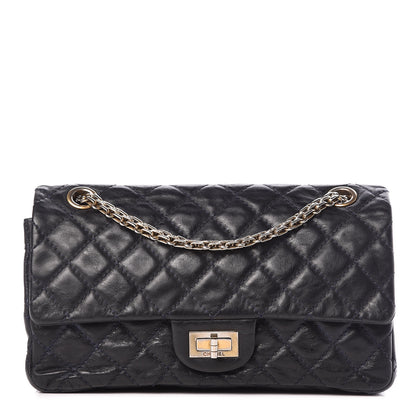 Chanel Metallic Aged Calfskin Accordion Reissue 2.55 Flap Blue 1 of 12