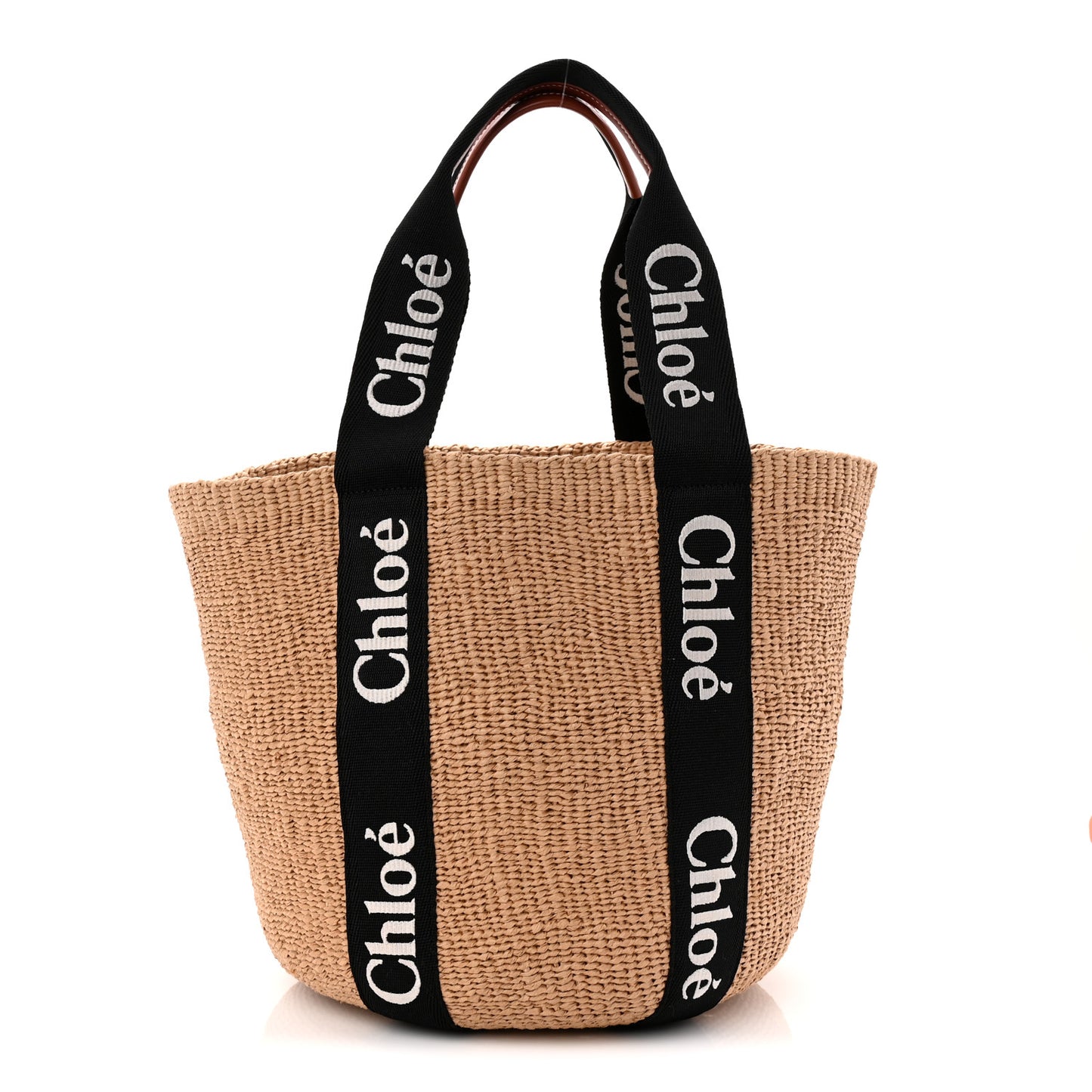 X MIFUKO Raffia Large Woody Basket Bag Black Beige