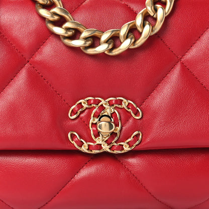 Chanel Lambskin Quilted Medium Chanel 19 Flap Red 8 of 10
