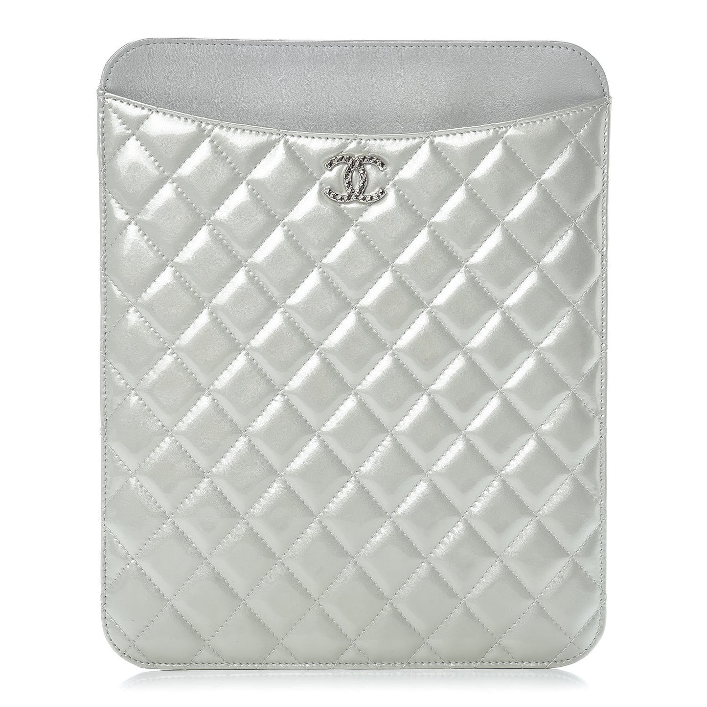 Patent Quilted Brilliant iPad Case Grey