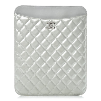 Chanel Patent Quilted Brilliant iPad Case Grey 1 of 10