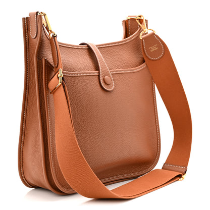 Hermes Taurillon Clemence Evelyne III PM Gold 3 of 11