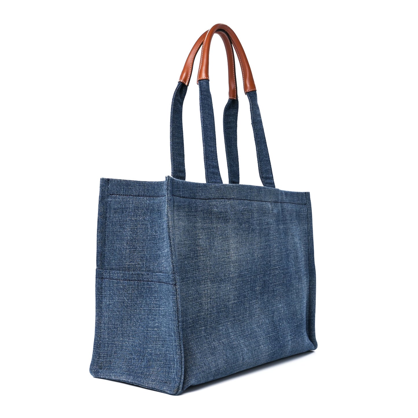 Denim Large Thais Cabas Navy Tan