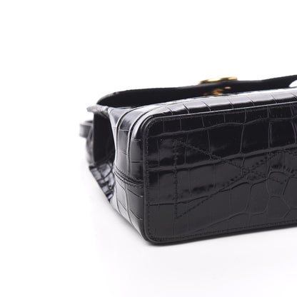 Mulberry Shiny Croc Calfskin Embossed Micro Seaton Black 6 of 8