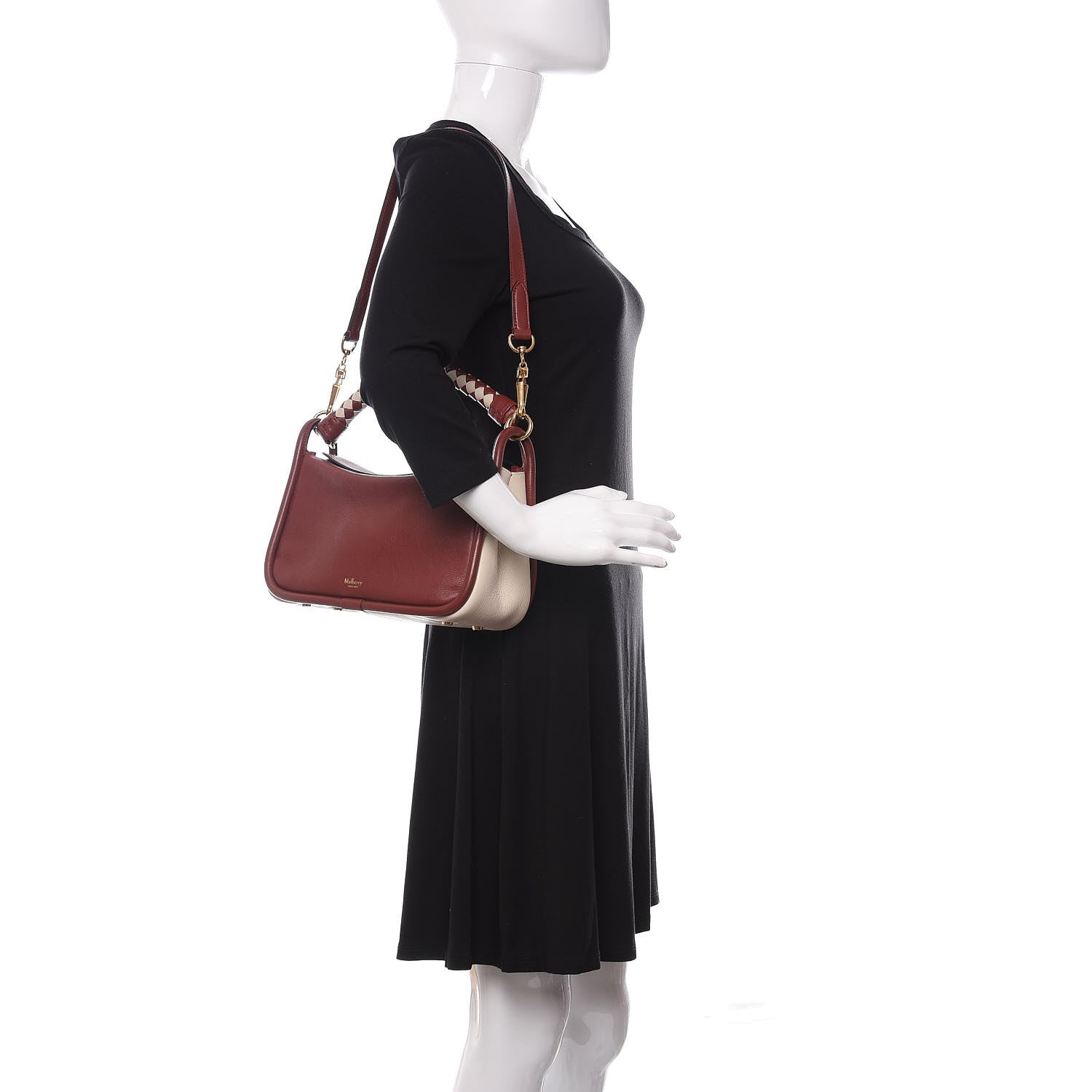Mulberry Silky Calfskin Small Leighton Braided Venetian Red 2 of 9
