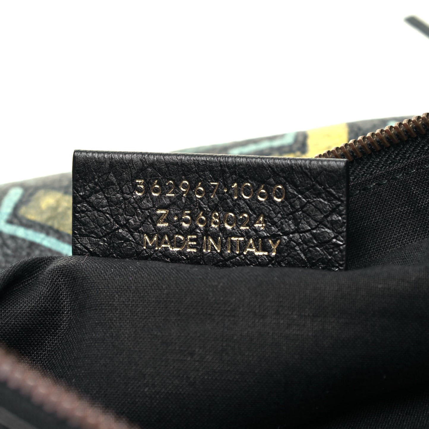 Agneau Classic Hardware Graffiti Small Pouch Black Multicolor