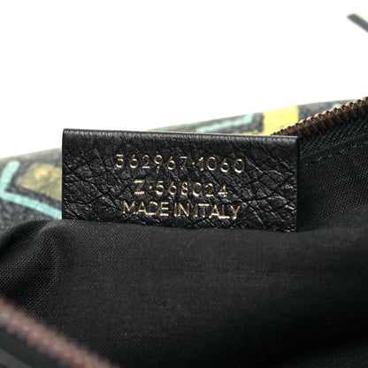 Balenciaga Agneau Classic Hardware Graffiti Small Pouch Black Multicolor 8 of 8
