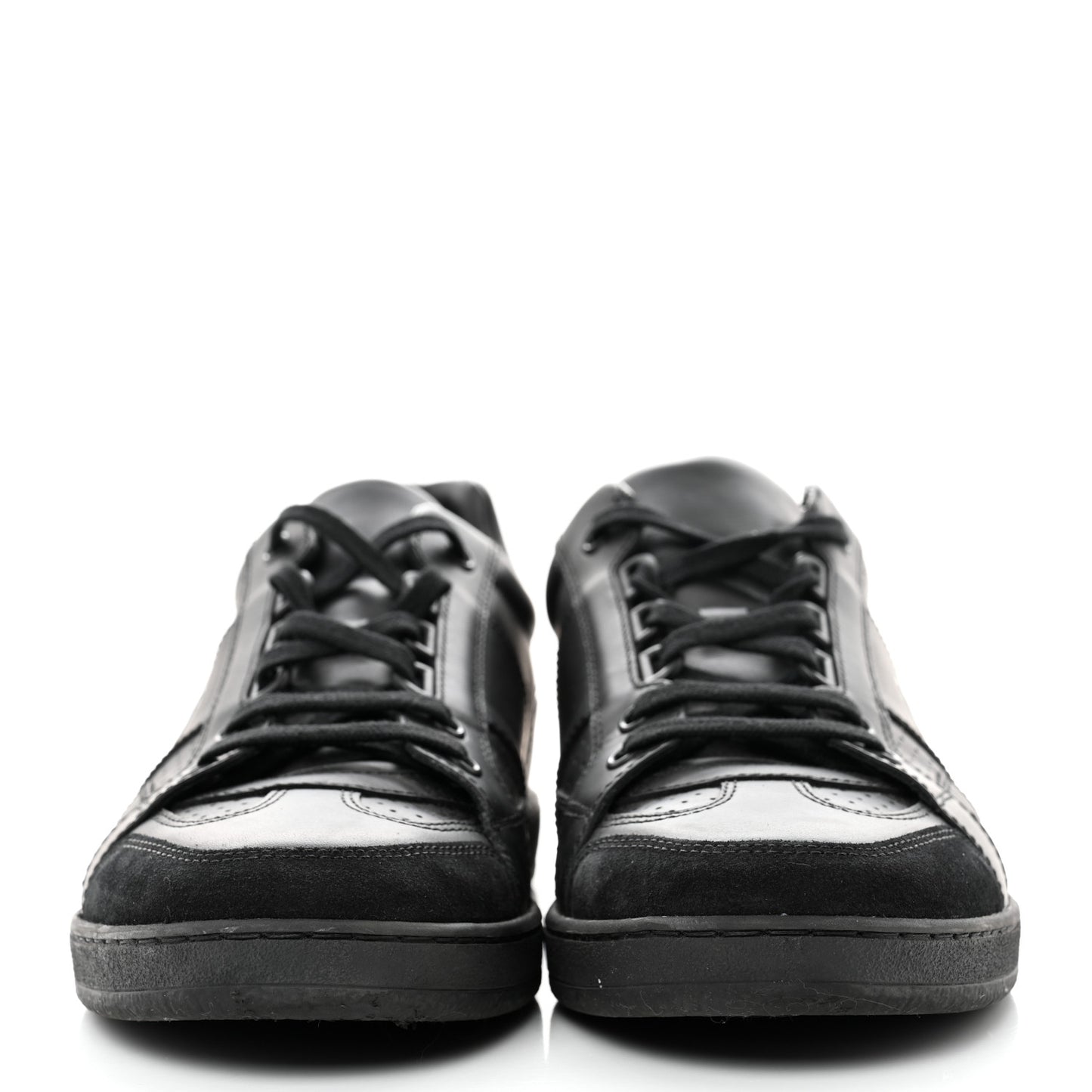Calfskin Suede Logo Sneakers 40 Black