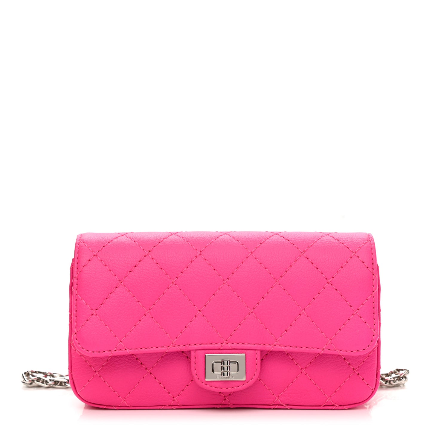 Goatskin Quilted 2.55 Reissue Flap Belt Bag Fluorescent Pink