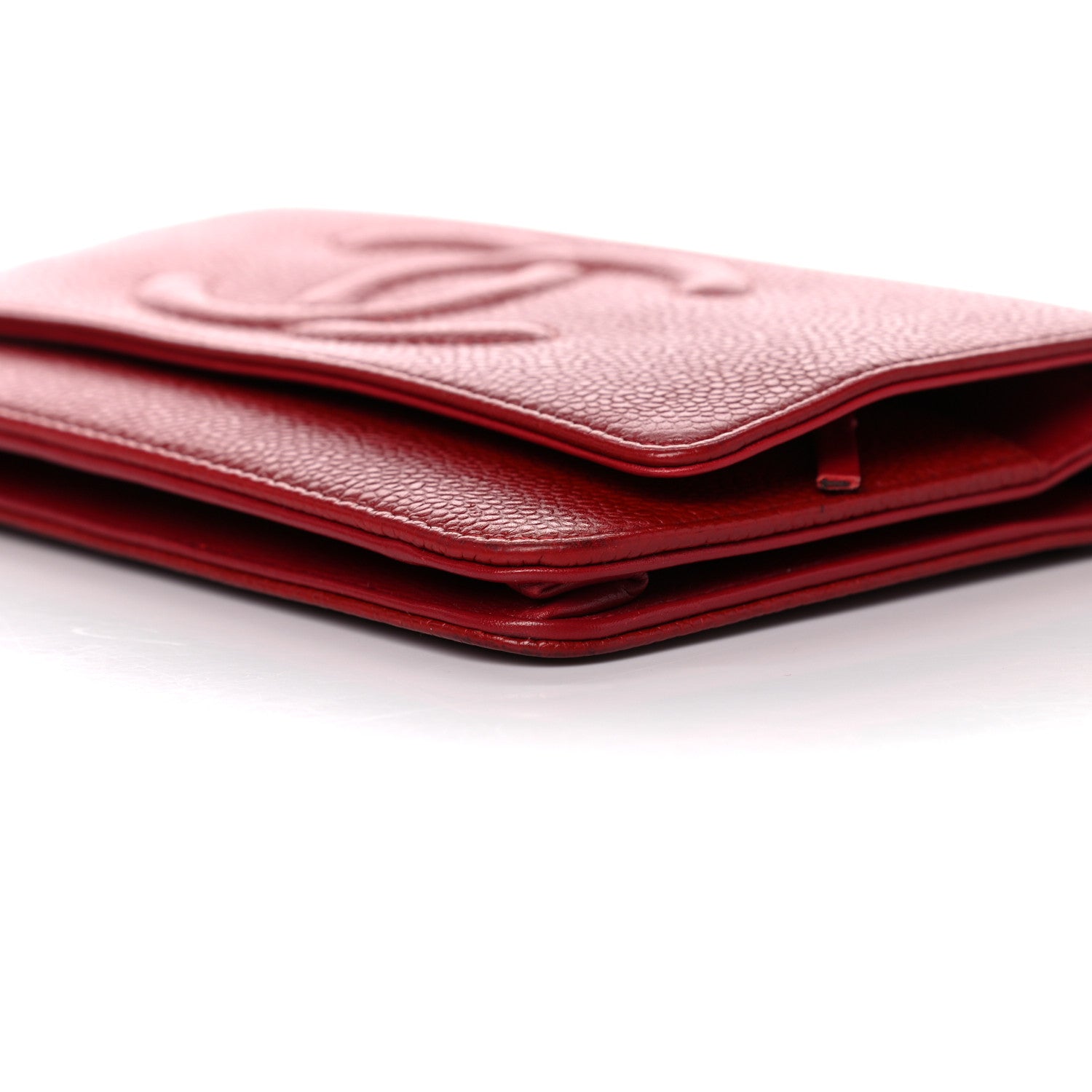 Chanel Caviar Timeless CC Wallet On Chain WOC Red 9 of 11