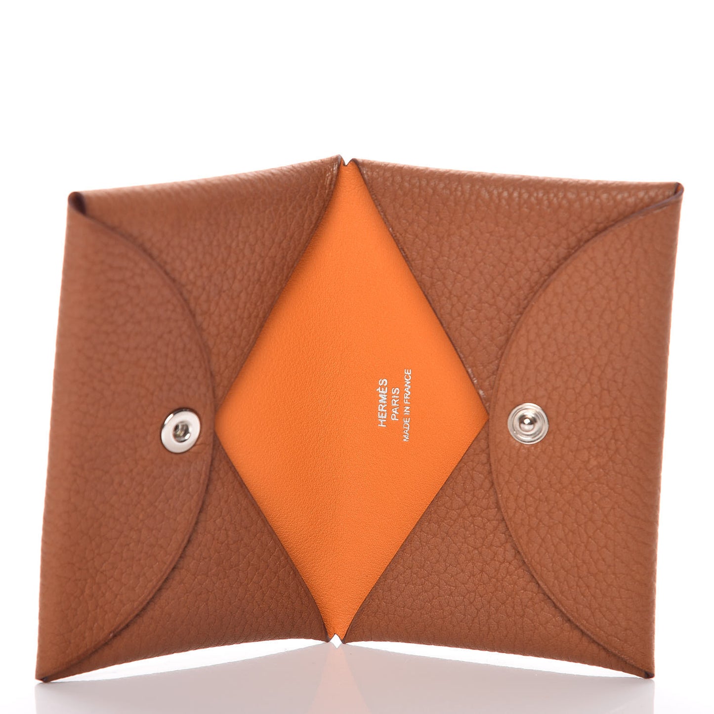 Barenia Faubourg Calvi Card Case Fauve Orange