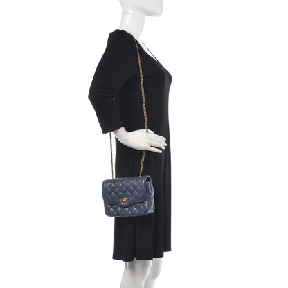 Chanel Crumpled Grained Calfskin Quilted Mini Two Tone Flap Blue 2 of 10