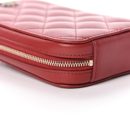 Chanel Lambskin Quilted Zip Phone Case Red 9 of 11