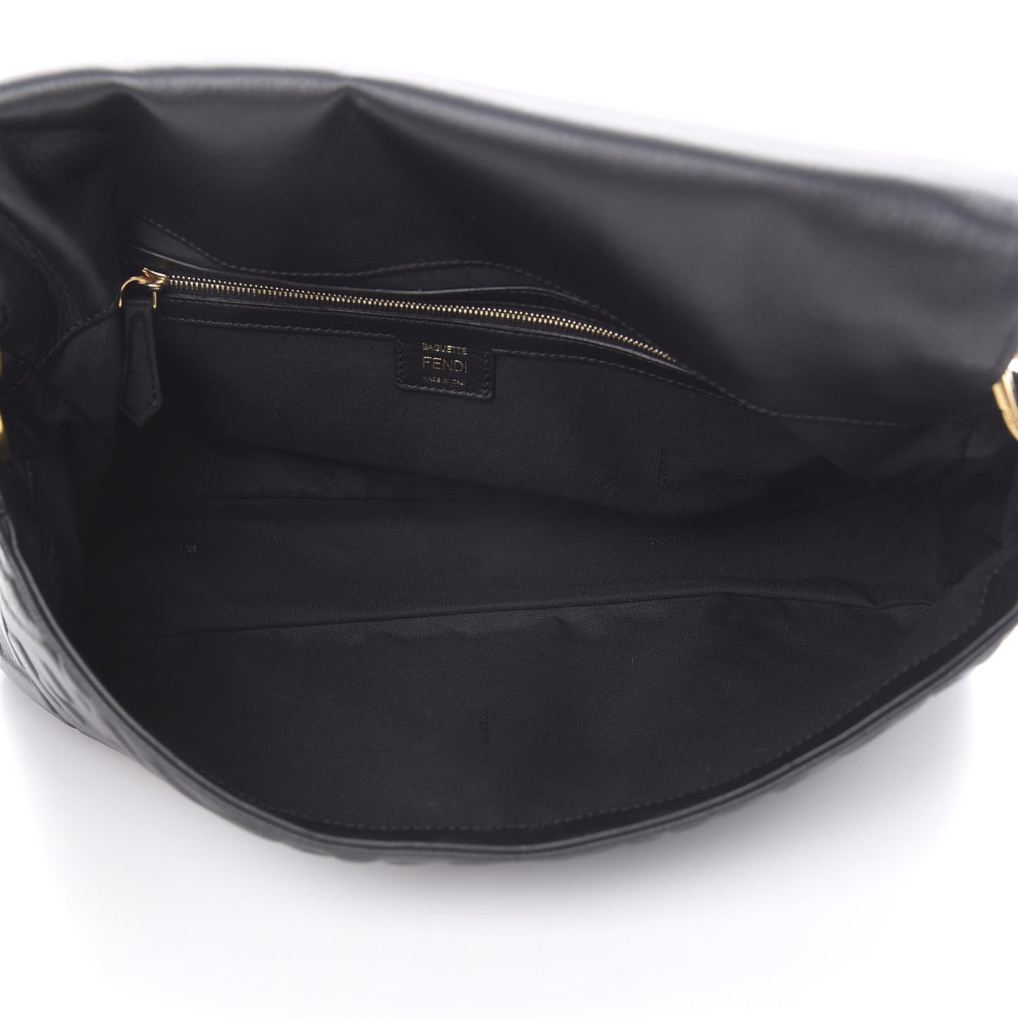 Nappa FF 1974 Embossed Large Baguette Black