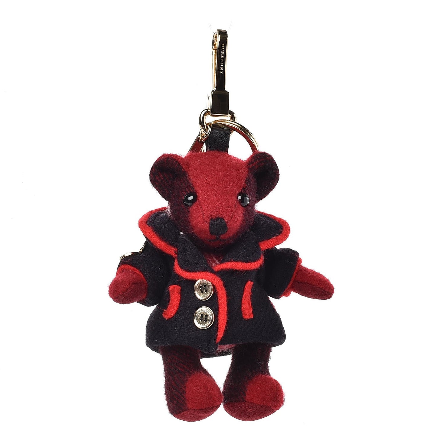 Cashmere Check Military Coat Thomas Bear Keychain Charm Parade Red