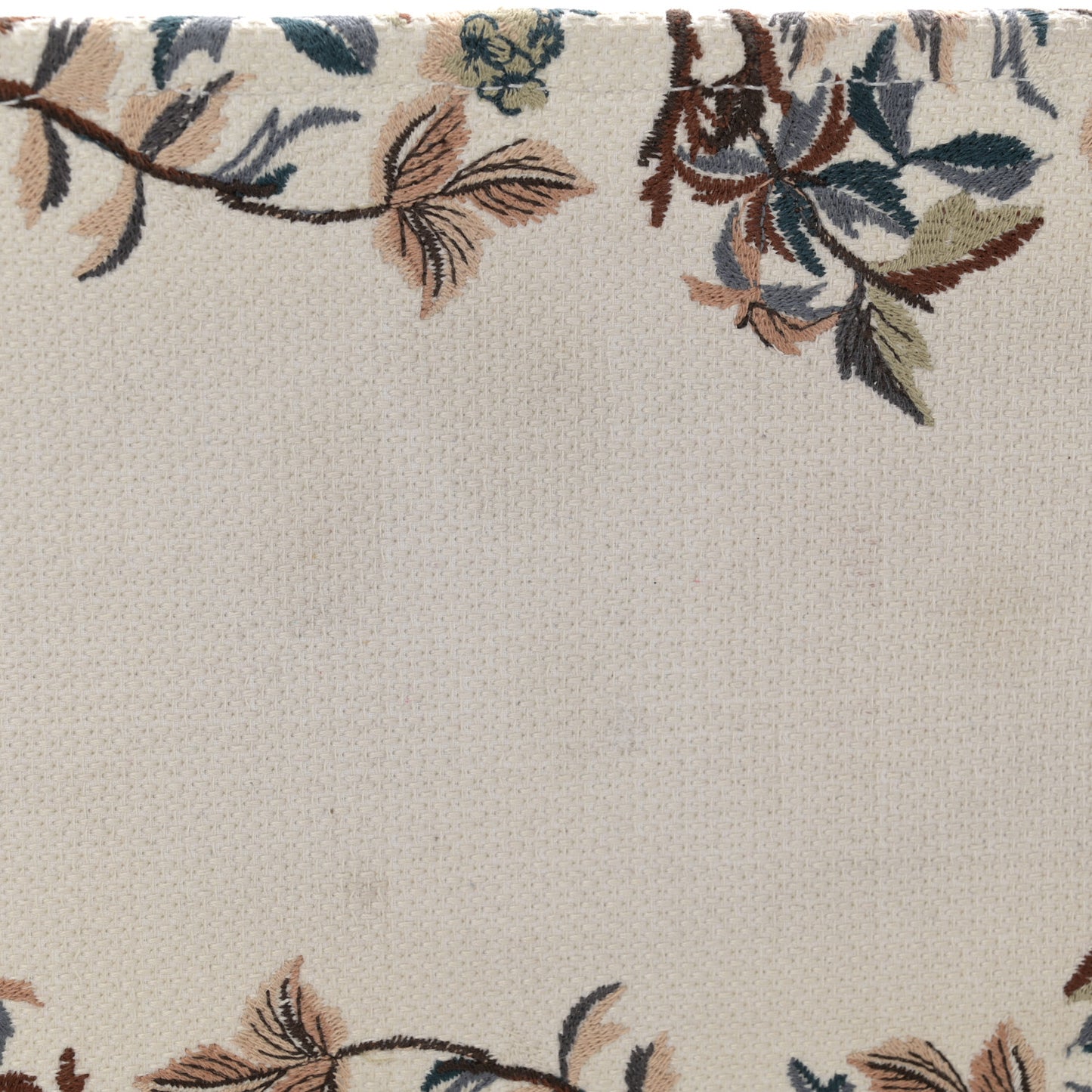 Canvas Embroidered Large Jardin D'Hiver Book Tote Latte Multicolor