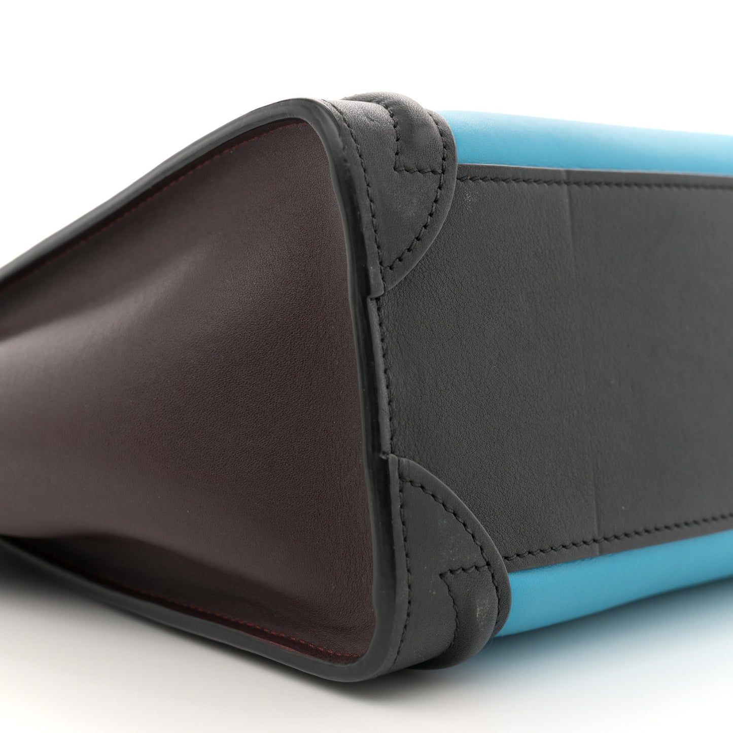 Smooth Calfskin Nano Tri-Color Luggage Turquoise
