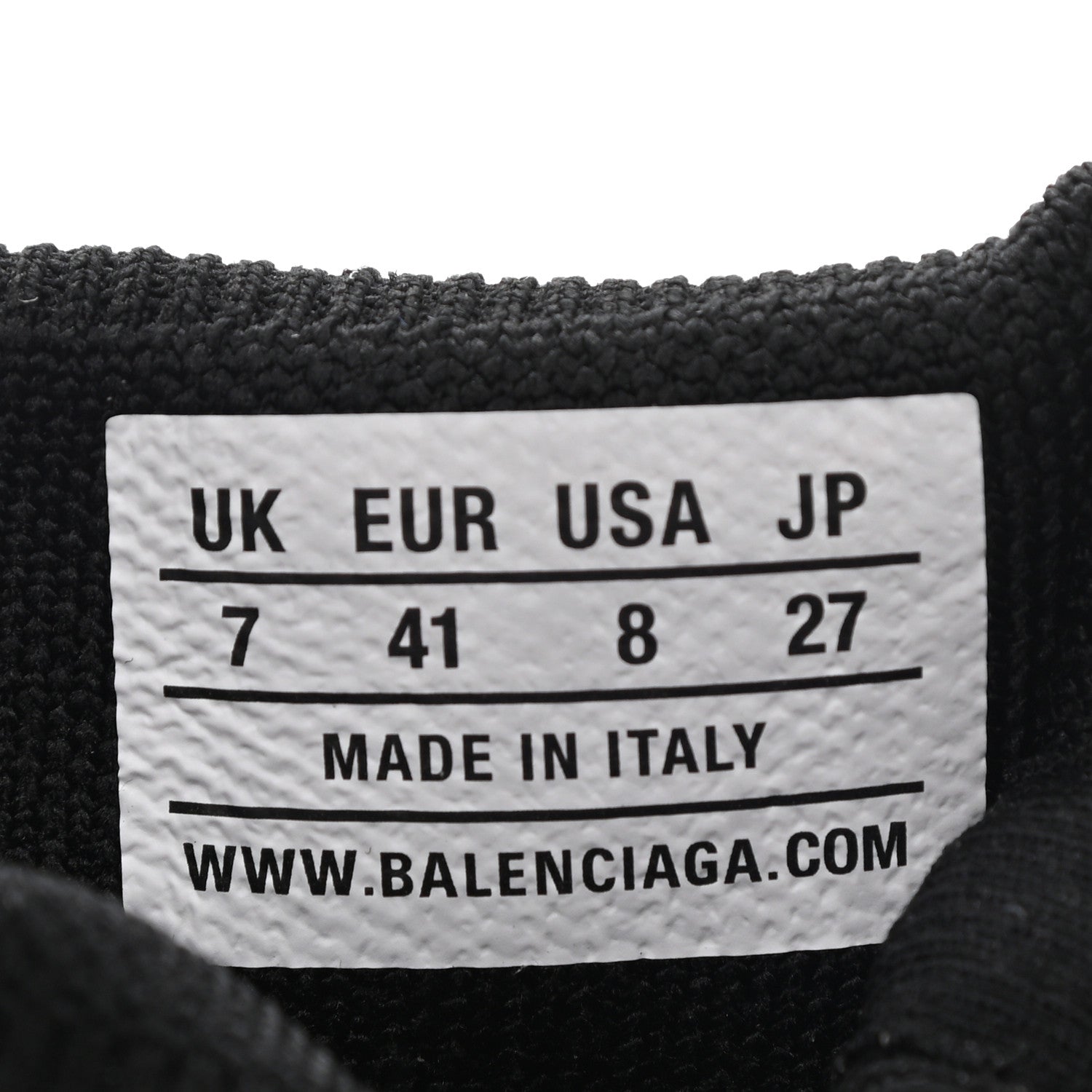 Balenciaga Neoprene Knit Womens Speed Sneakers 41 Black White 8 of 8
