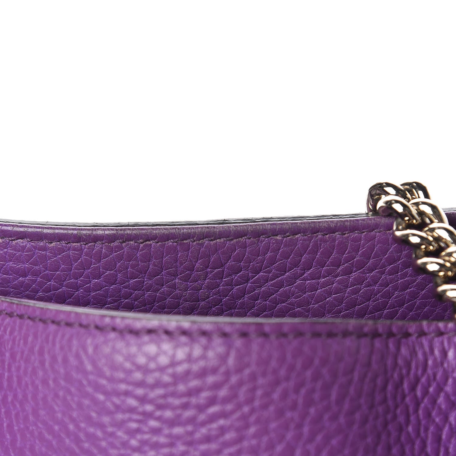 Gucci Pebbled Calfskin Small Soho Chain Shoulder Bag Shine Purple 13 of 13