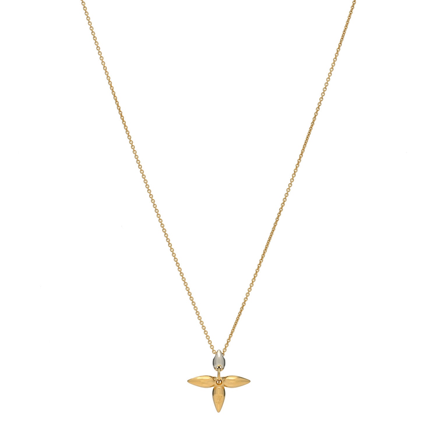 Louis Vuitton Louisette Necklace Silver Gold 1 of 5