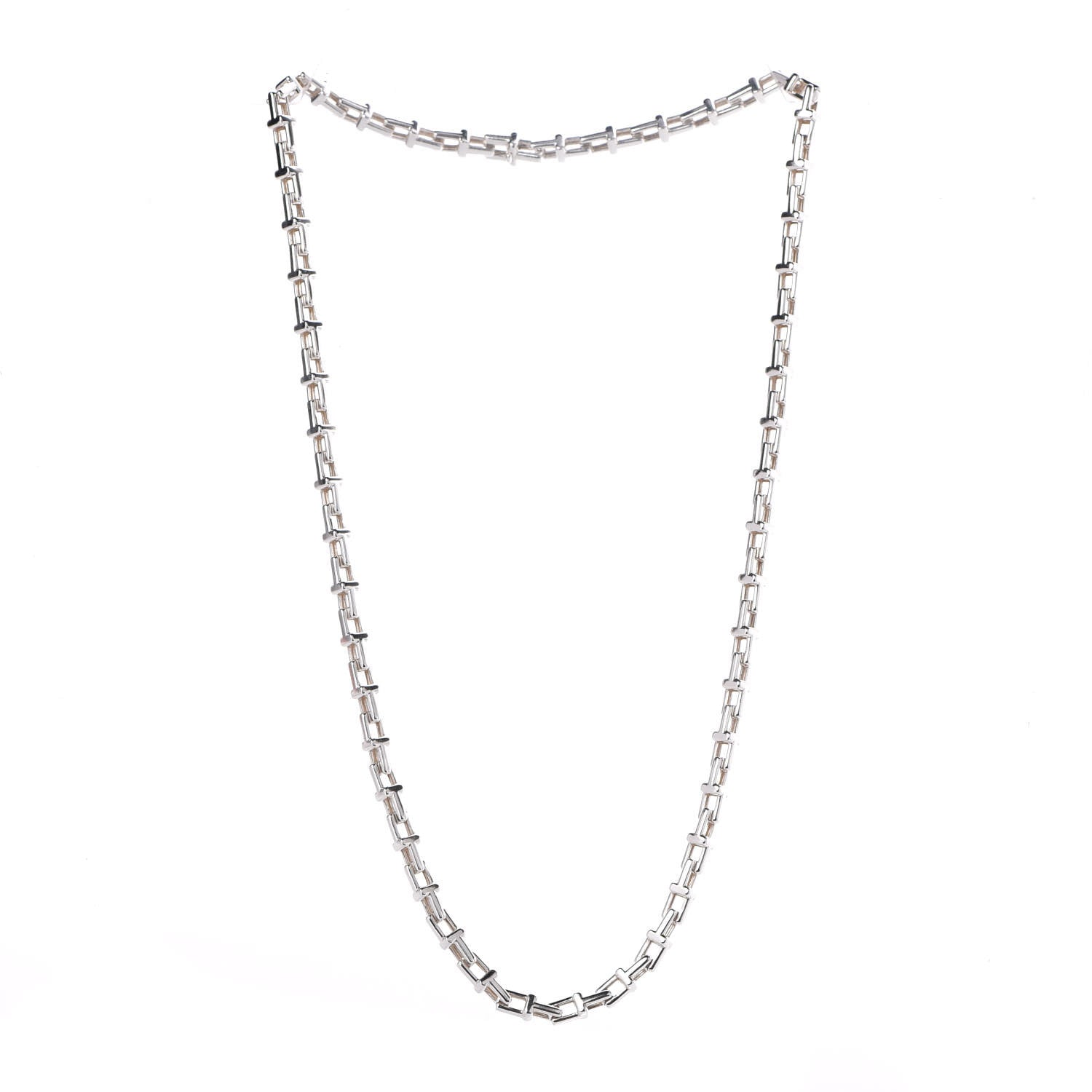 Tiffany Sterling Silver T Narrow Chain Necklace 3 of 7