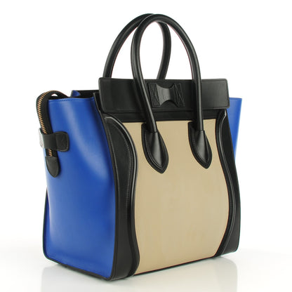 Celine Elephant Calfskin Mini Tri-Color Luggage Beige 3 of 8